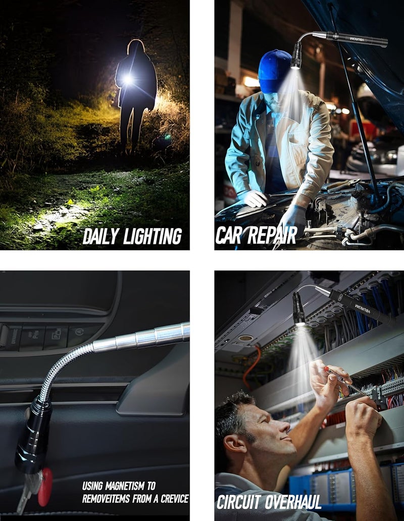 oaajh Christmas Stocking Stuffers for Adults, Magnetic Pickup Tool with 3 LED Lights, Telescoping Magnet Flashlight Gifts Dad Gifts from Daughter Son Wife, Cool Gadgets for Men 2024, Birthday Gifts for Men - Image 3